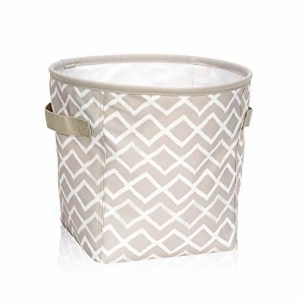 THIRTY-ONE 31 Bags MINI STORAGE BIN 817A DANCING DIAMOND Tan White